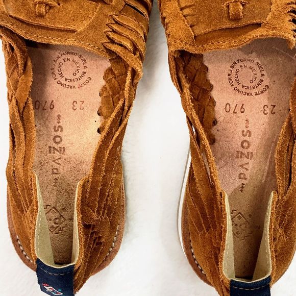 Pazos Mexican Shoes Size 6 23 Brown Leather Santa Clara Tassle Handmade - Picture 3 of 9